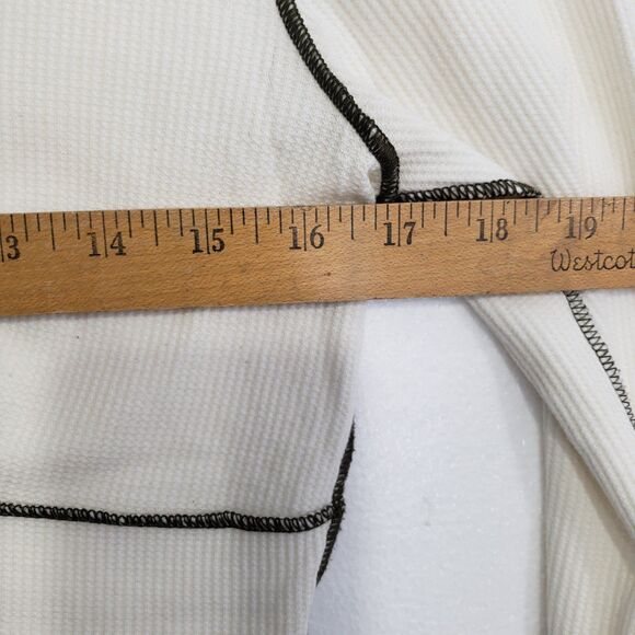 Mixed Threads Los Angeles Women's Scoop Neck Exposed Stitching Blouse, Size Med. - Picture 5 of 8